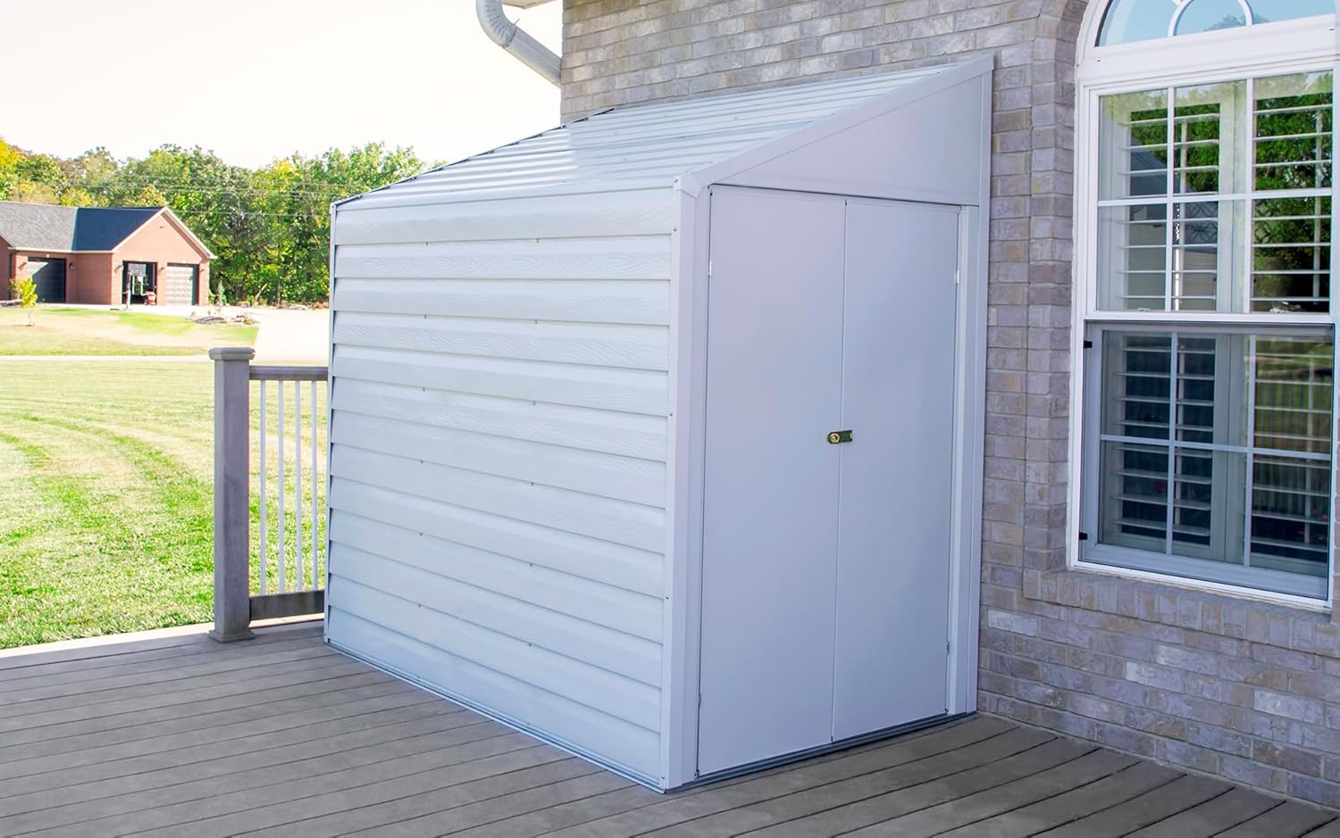 Yardsaver 4 x 10 ft Galvanized Steel Storage Shed with Swing Doors