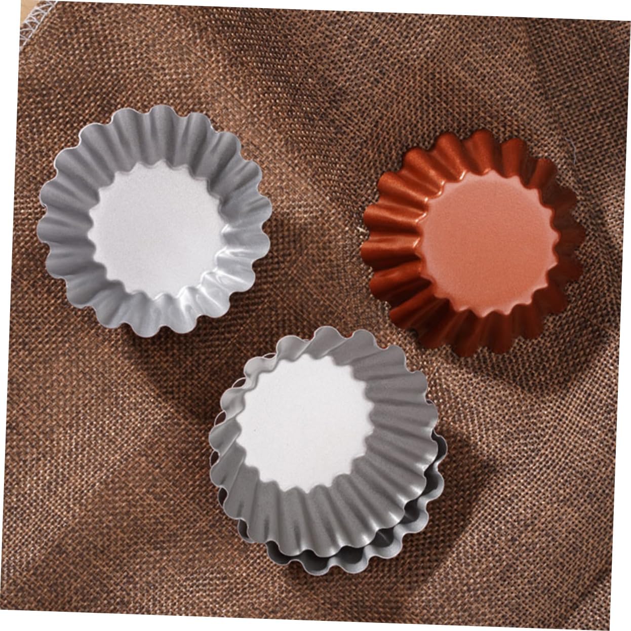 4sets Multi Function Tart Mold High Carbon Steel Baking Cups for Pies Pudding Cupcakes and Reusable Bakeware for Parties and Gatherings 6pcs*4
