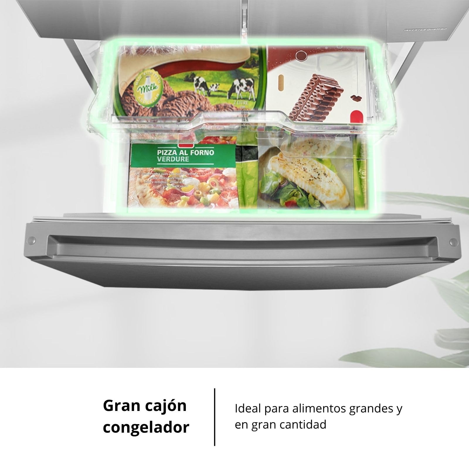 Corberó - Frigorífico French Door | CFFDM7535X | No Frost | Inverter | 522L | 170 cm | Display interior | 2 cajones Crisper | Luz Led | Inox