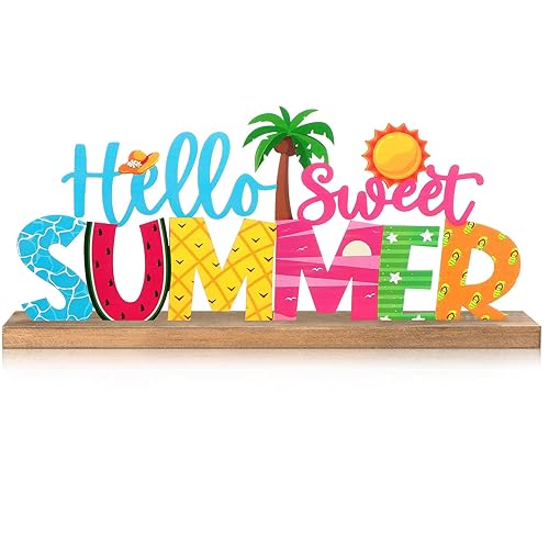 MiniInflat Hello Sweet Summer Metal Sign Summer Decorations for Home