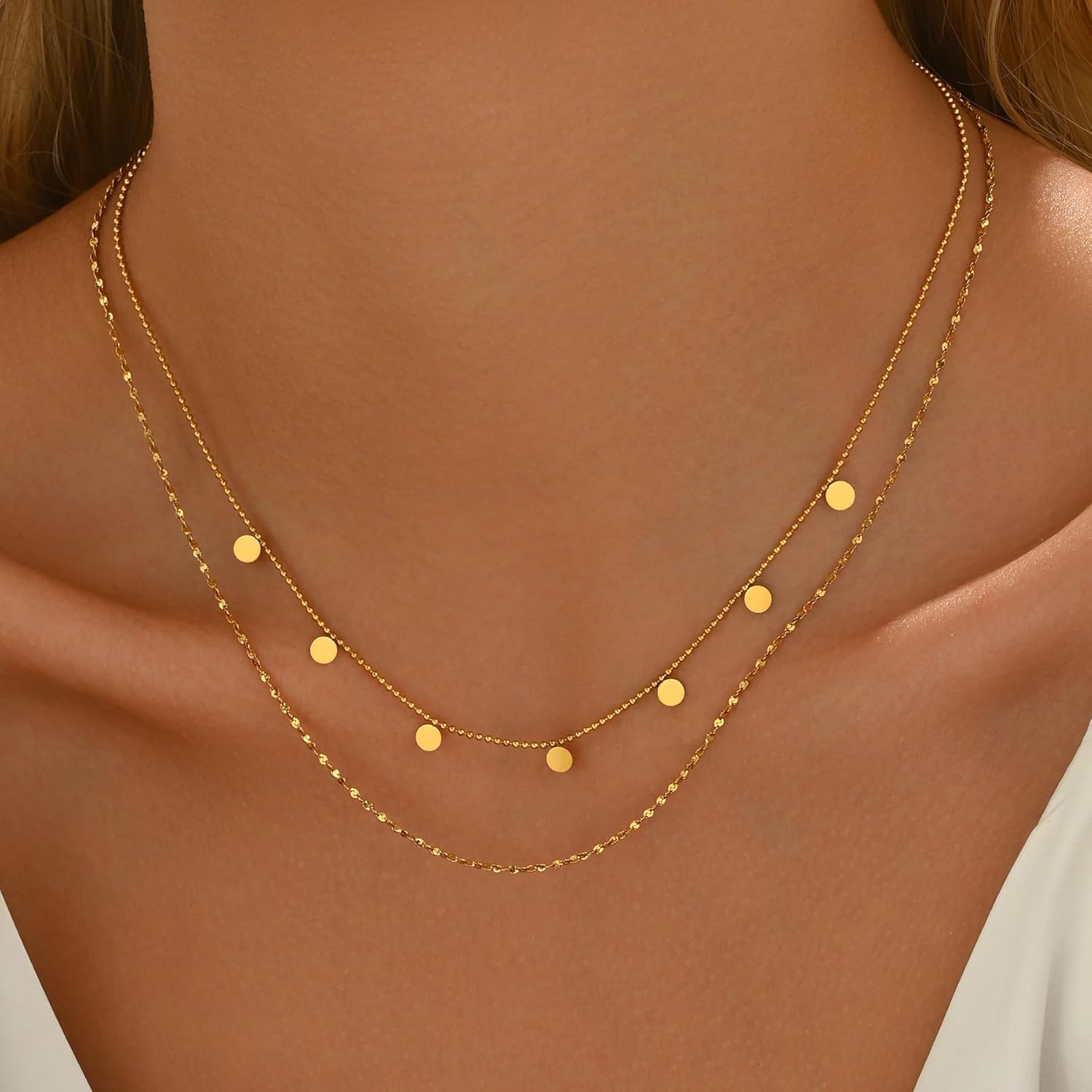 18K Gold Plated Star Cross Heart Charm Choker Necklace for Women Dainty Layered Lip Chain Necklace Stainless Steel Trendy Jewelry Christmas Gifts - Image 2