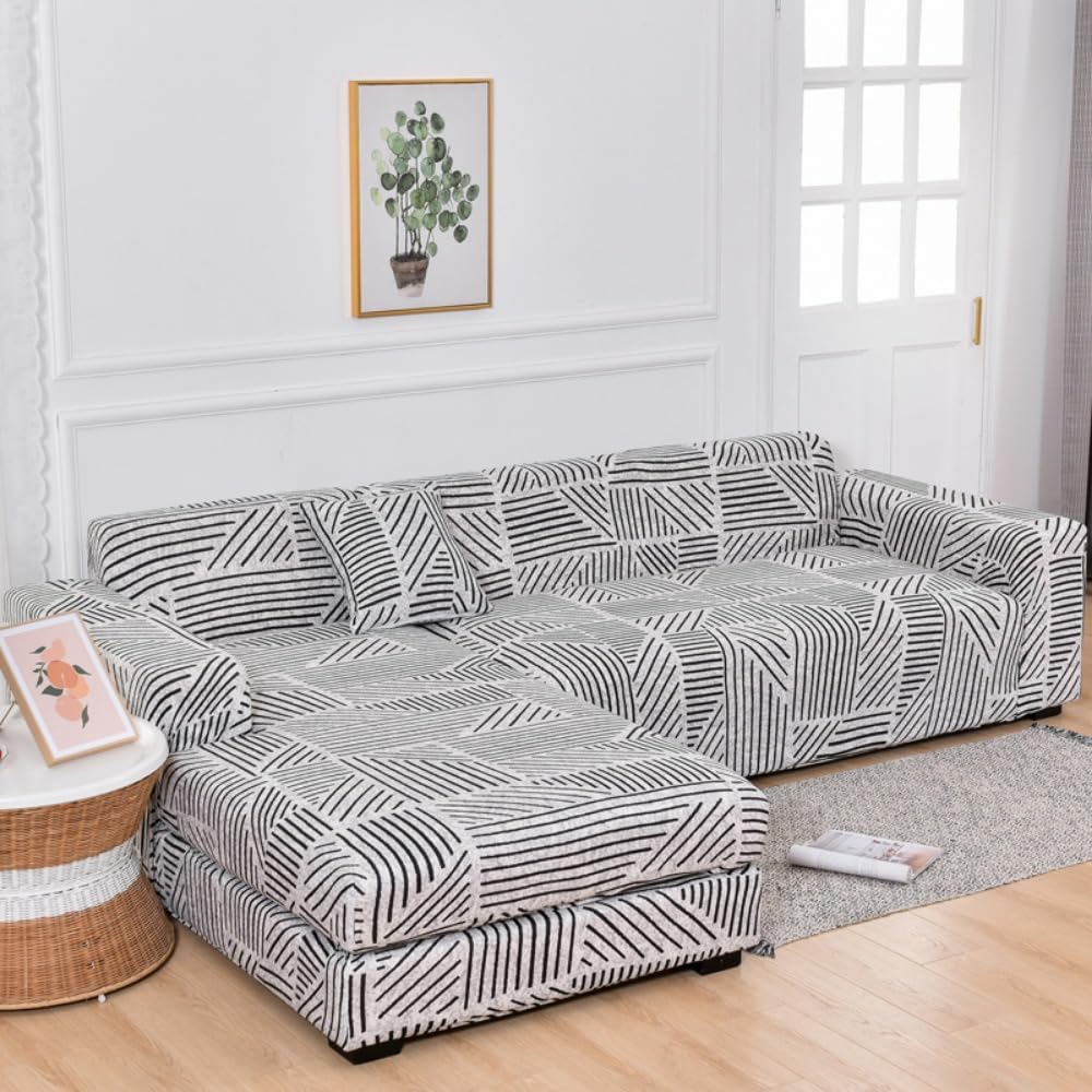 Housse canapé d'angle extensible XL pour un salon chaleureux et protégé en famille