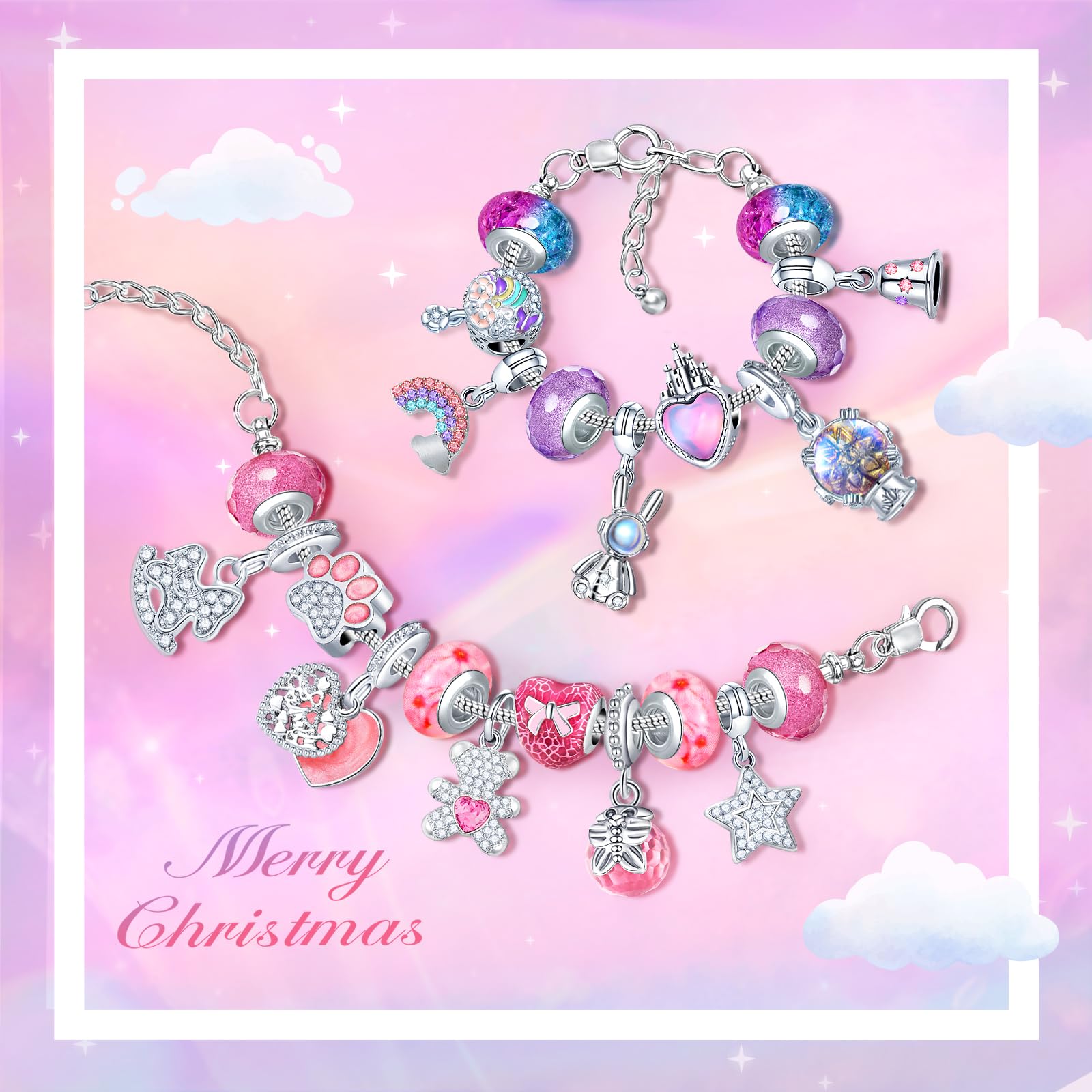 PITMT Calendario Avvento 2025 Bambina Gioielli, Calendario Avvento Braccialetti Kinder Bambini Fai da Te, Calendario dell'avvento Bracciale Collane Regalo Natale Ragazza 5 6 7 8 9 10 11 12 13 14 Anni