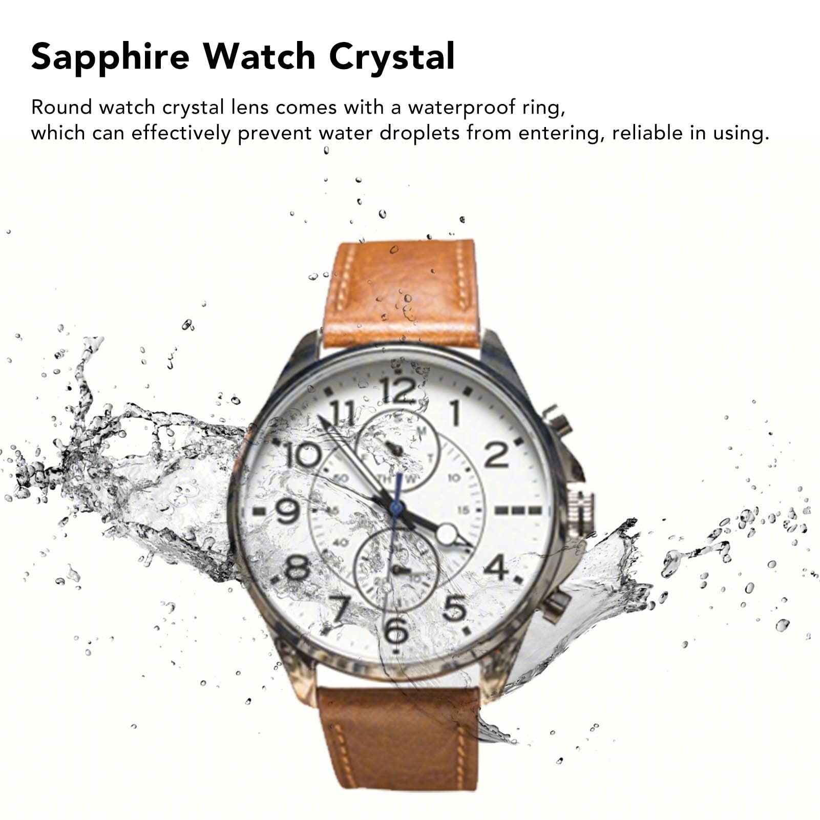 Shanrya Vetro Zaffiro per Orologio Resistente Al Calore Vetro per Orologio per Orologiaio Lente D'ingrandimento per Finestra con Datario a Cupola: (30,6 mm)