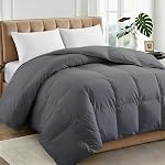 TEXARTIST Premium Comforter Queen, Insert de couette de rechange, Ultra Douce toute saison lit respirant avec onglets d'angle, style de l'hôtel, gris, 90x90 Pouces