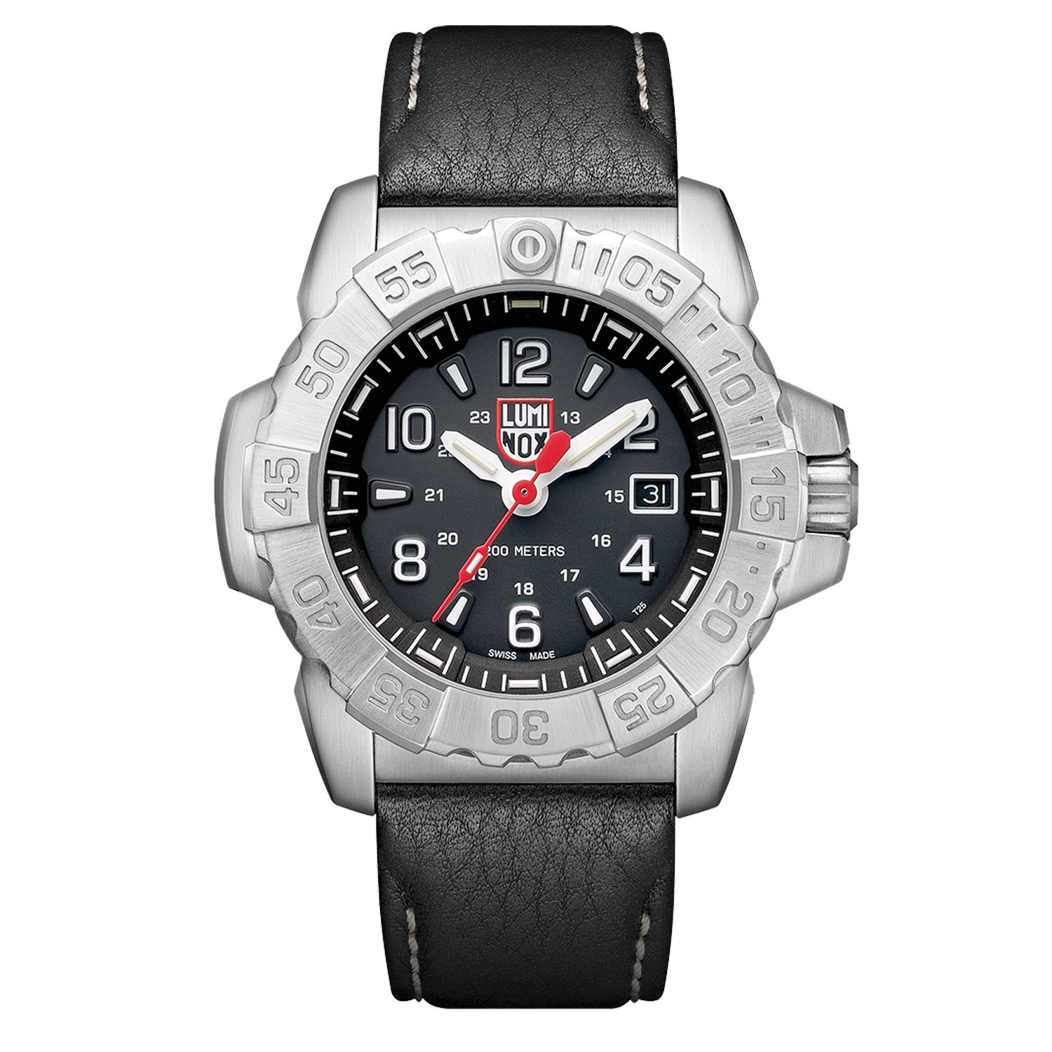 LuminoxMens Quartz Watch, Analogue-Digital Display and Leather Strap XS.3251