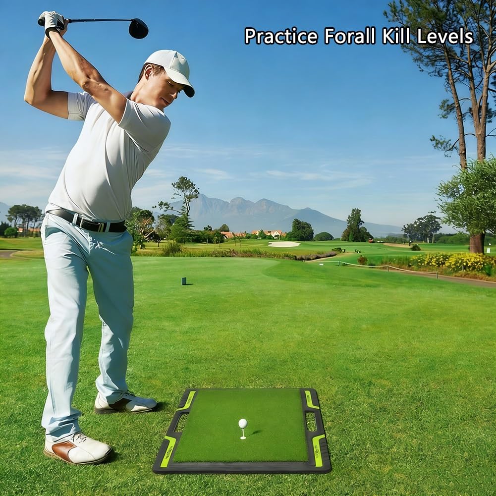 Tapete de práctica verde para golf con base de goma y césped artificial para uso en interiores y exteriores