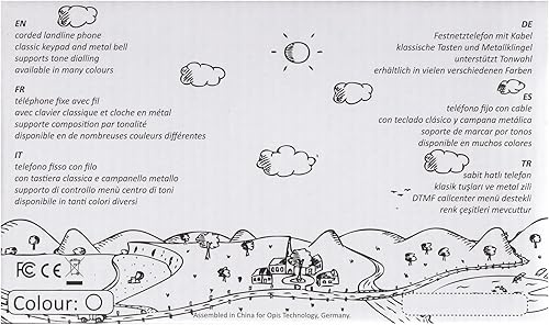 Miniatura 10 de Opis PushMeFon Cable El teléfono fijo para el hogar en estilo retro - Teléfono con botón vintage no eléctrico para conexiones fijas en negro