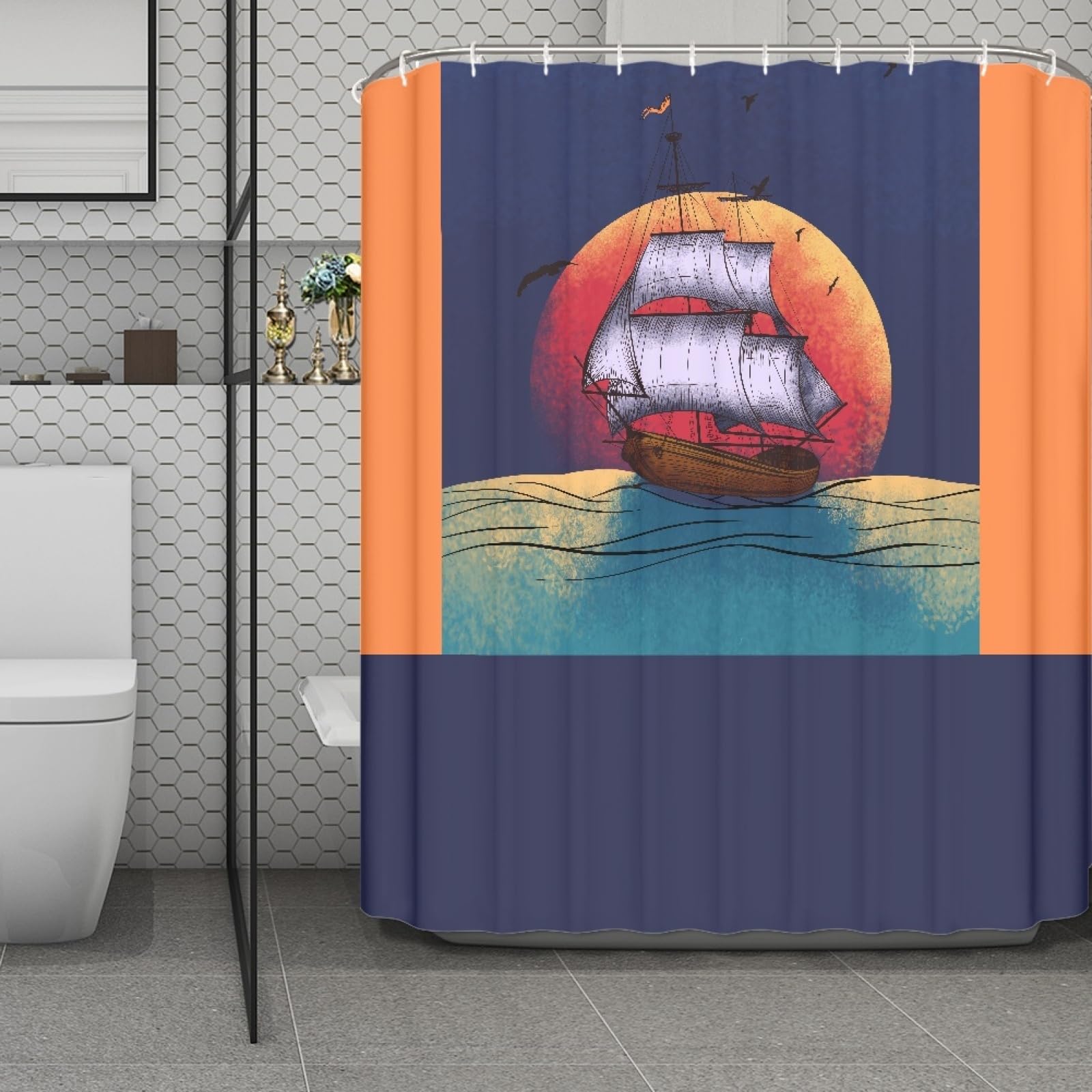 Rideau de douche 200x240 anti moisissure pour stopper l'eau sur le sol