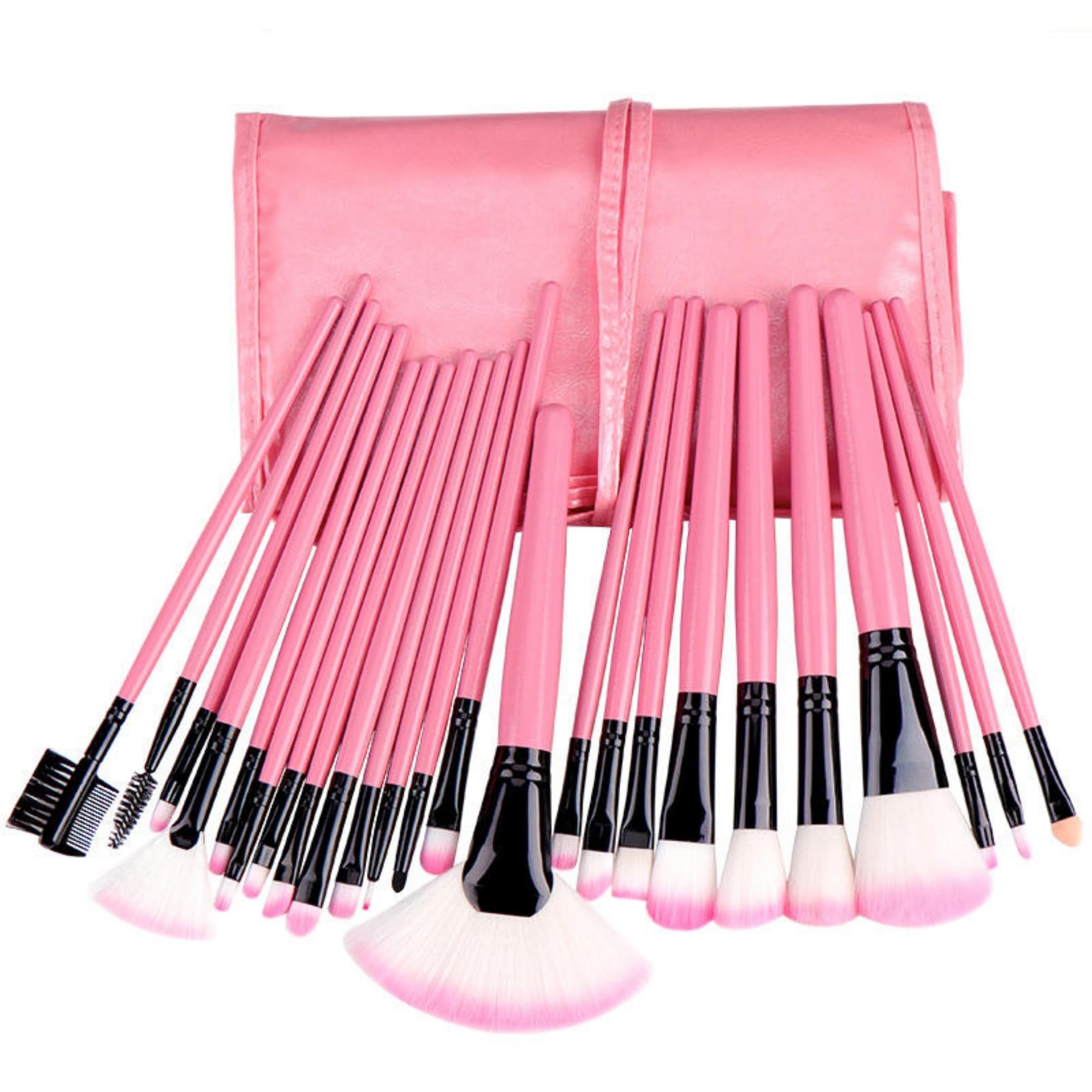 24 in 1 Professional Makeup Brush Set with PU Leather Case | Soft Synthetic Bristles | Full Face Makeup Brushes for Foundation, Powder, Blush, Eyeshadow & Lip-picture-35