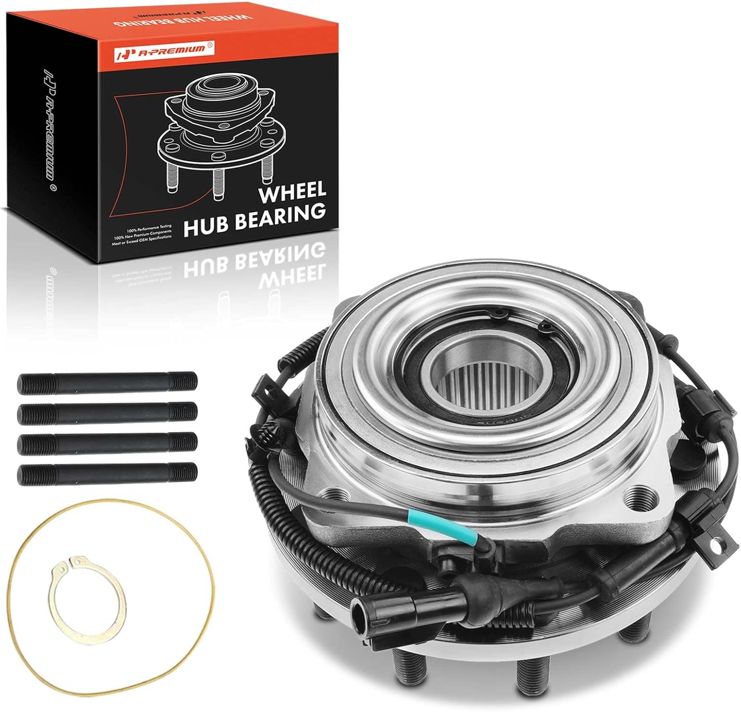 A-Premium Front Wheel Bearing and Hub Assembly with ABS & 10-Lug Compatible with Ford F-450 Super Duty 2005-2010, F-550 Super Duty 2005-2010, 4WD & DRW Only