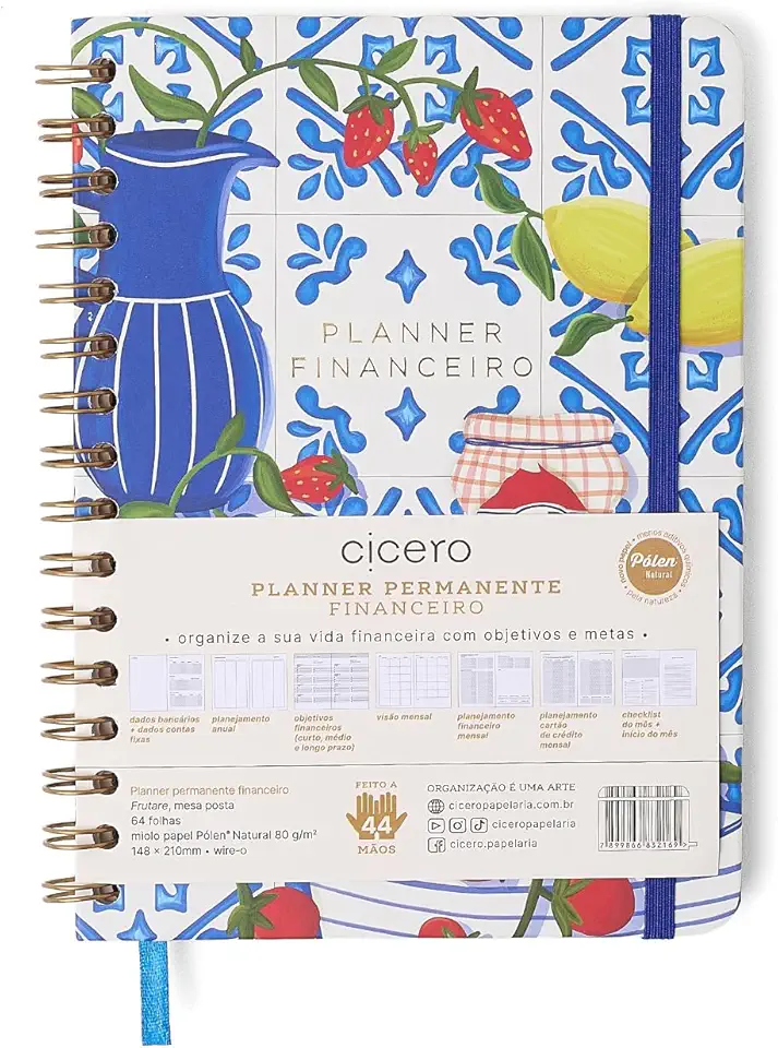 PLANNER PERMANENTE WIRE-O FRUTARE FINANCEIRO A5 MESA POSTA