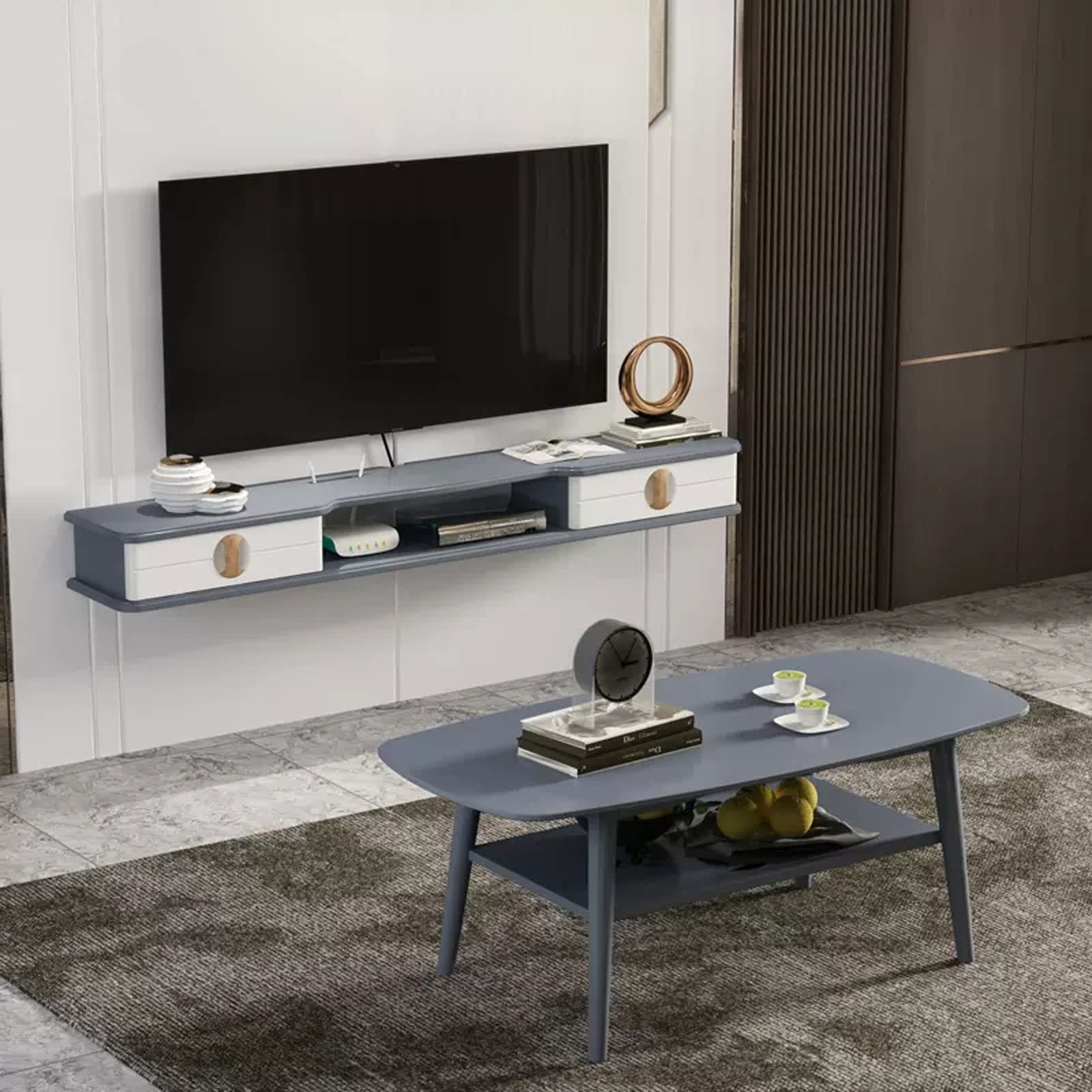 Mensola da parete galleggiante per TV, router, lettore DVD, giocattoli, foto, lettore CD, DVD, console TV, supporto con scaffale per merci.