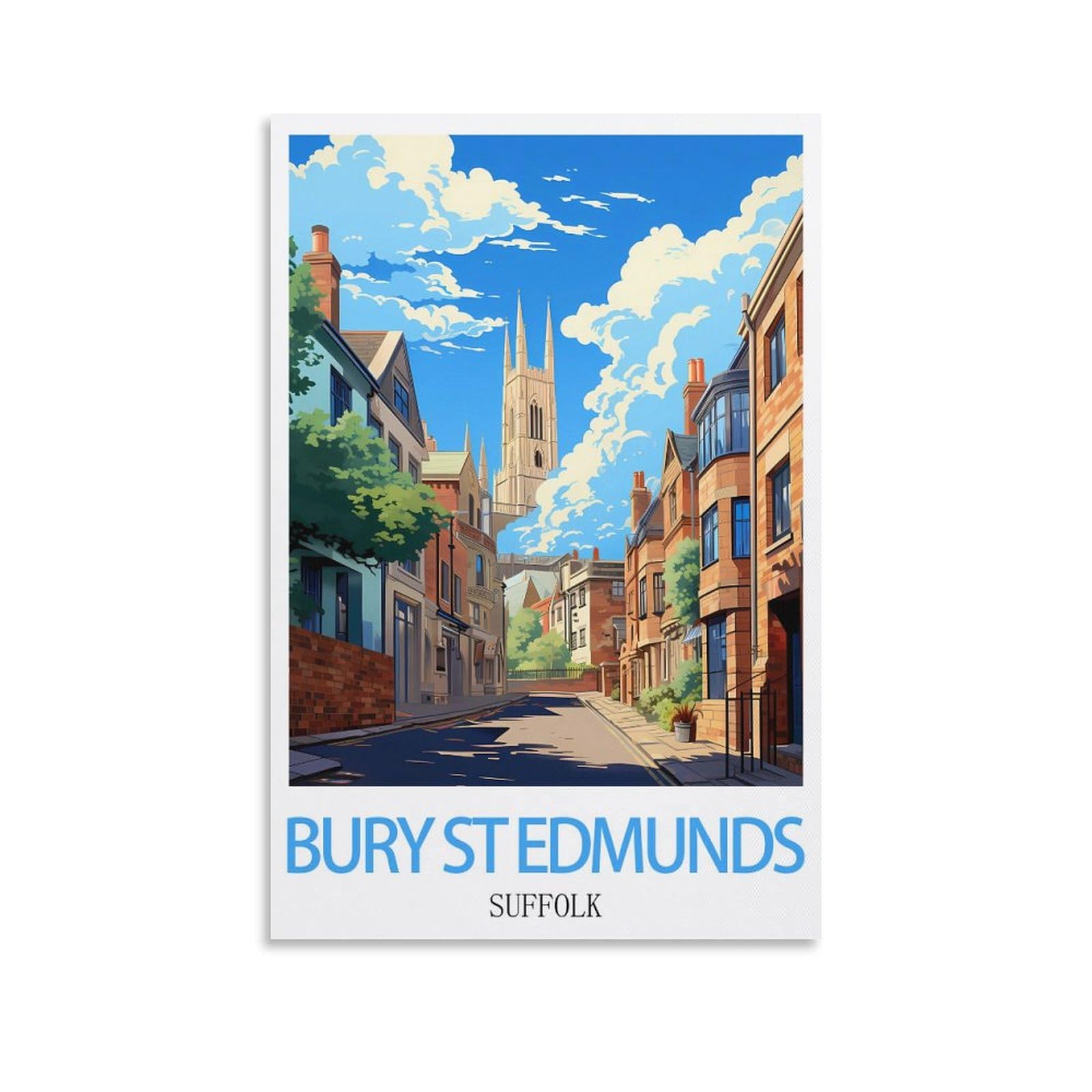 Vintage Metal Tin Sign Funny,Bury St Edmunds Suffolks,Wall Decor Kitchen Garage Dining Room Home Decor Hotel Decor Gift 15x30cm