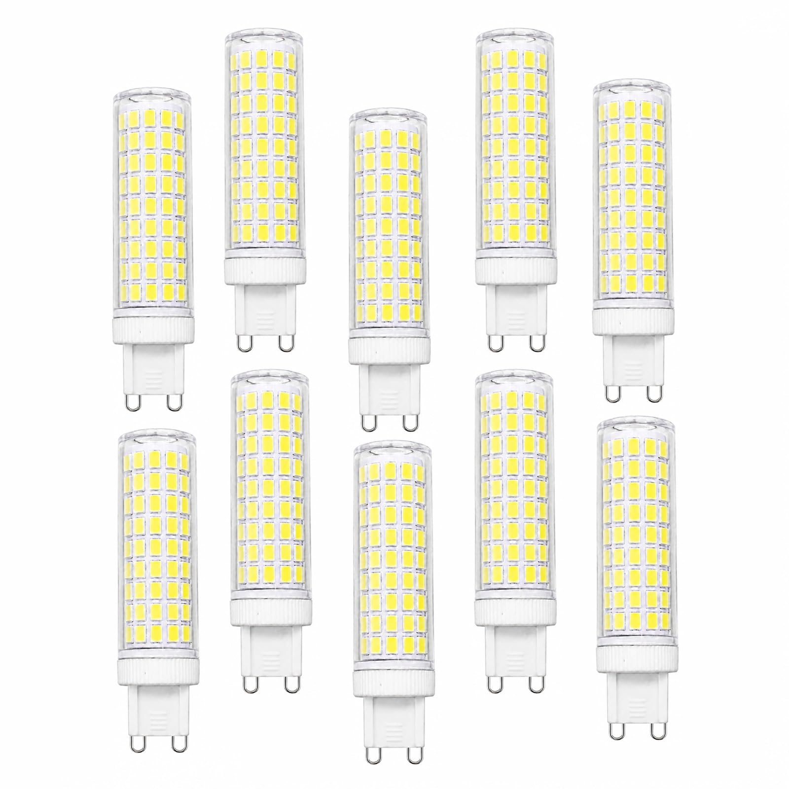 Bombilla LED G9 Luz Cálida/Luz Fría 15W, Equivalente 150W, 1500 Lúmenes, No Regulable, 360°, Sin Parpadeo, Para Araña Aplique Lámpara Mesa(Cool white 6500K,10 Pack)