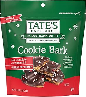Holiday Cookie Bark, Chocolate Chip Cookies with Dark Chocolate and Peppermint, Limited Edition, 4.6 oz