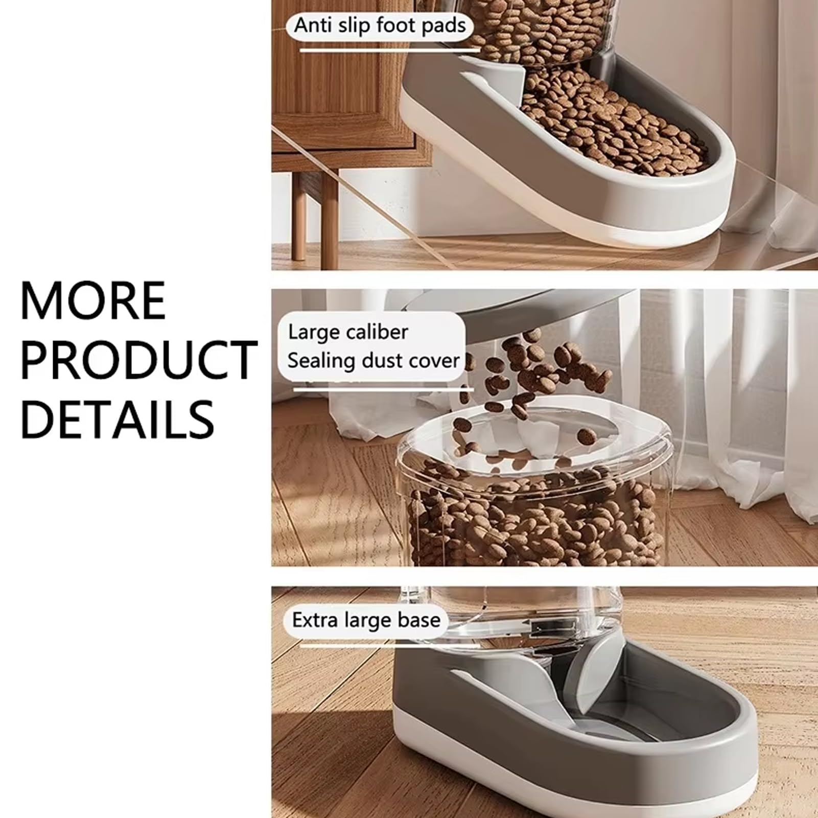 Comedero automático, comedero automático para Gatos, dispensador automático de Agua para Mascotas, comedero automático para Gatos de 2,1 kg y dispensador de Agua para Perros de 3,8 L, Libre de BPA.
