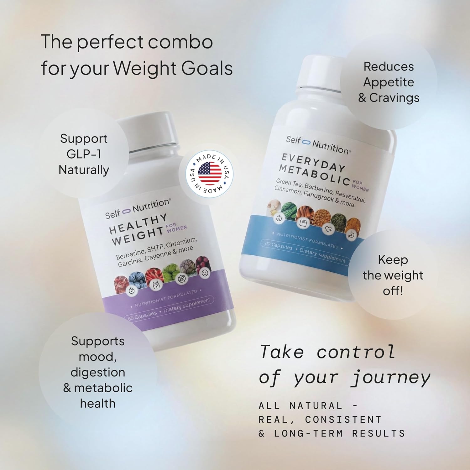 Glp-1 Berberine Weight Loss Supplement + Green Tea, Fenugree...