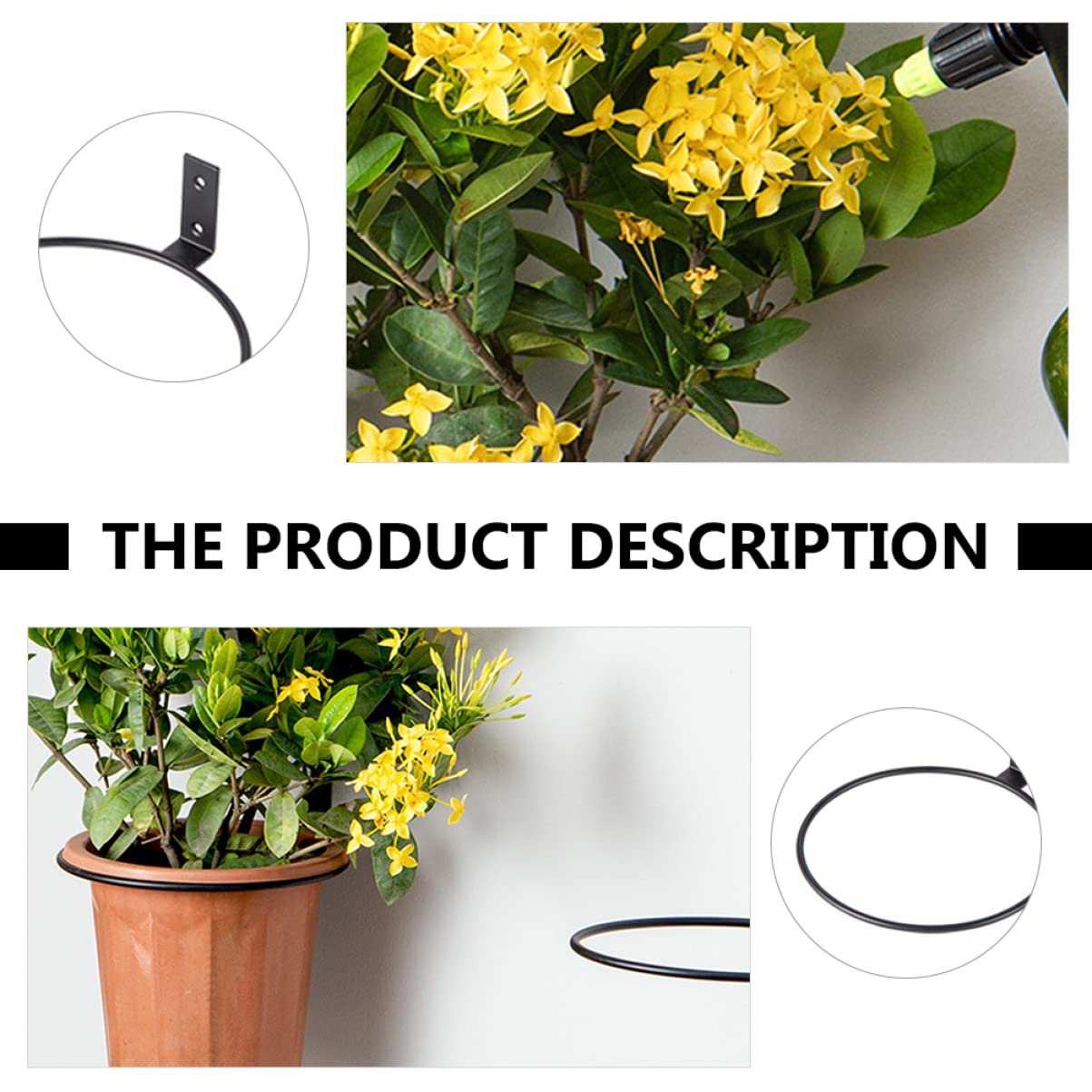 Zerodeko 3pièces Support Mural Pour Pot De Fleurs Crochet Suspendu Fer Support Pour Jardinière Crochets De Suspension Pour Pot De Fleur