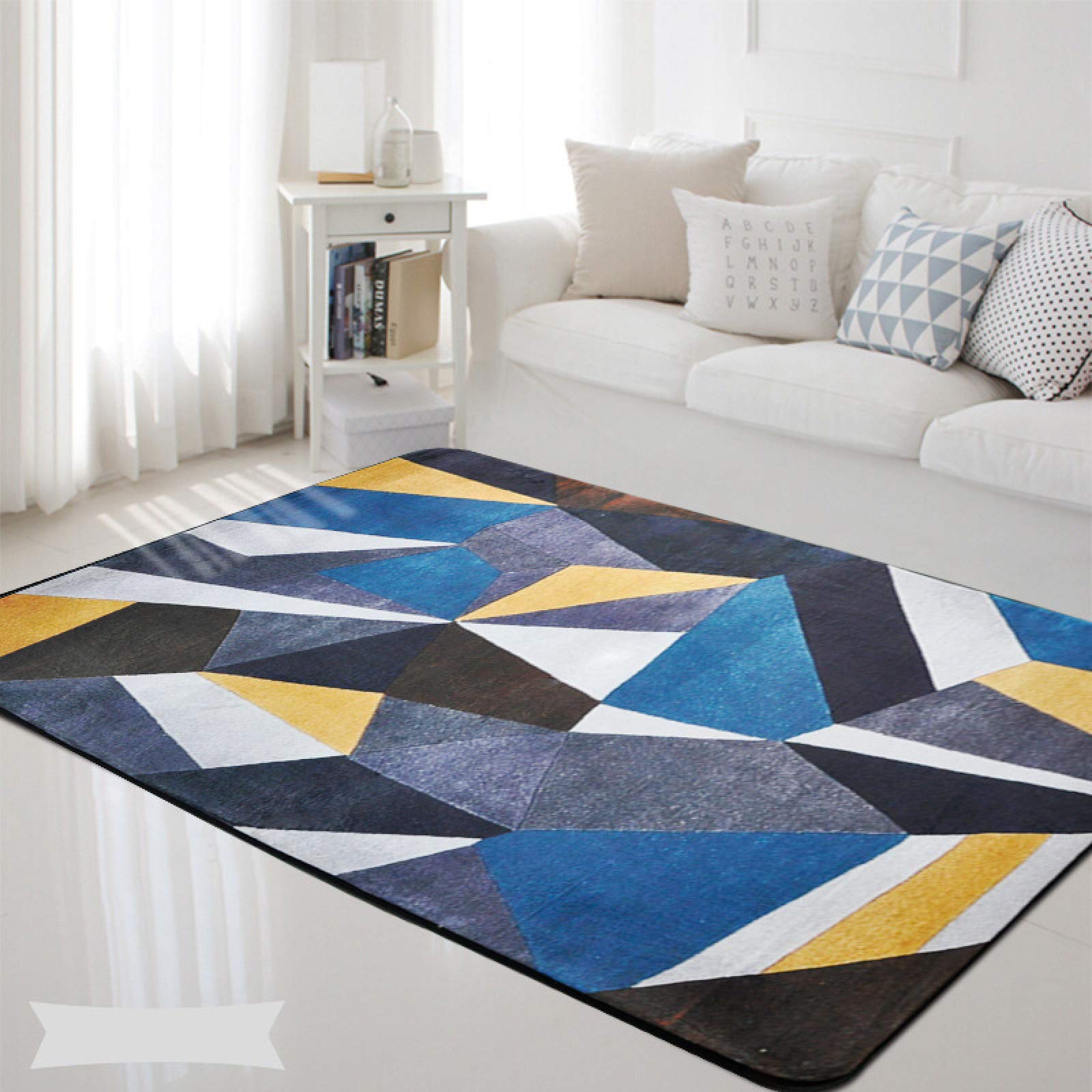 Designerski dywan nowoczesny dywan modny nordycki wielokolorowy geometryczny antypoślizgowy dywanik do salonu sypialni 120 * 200 cm