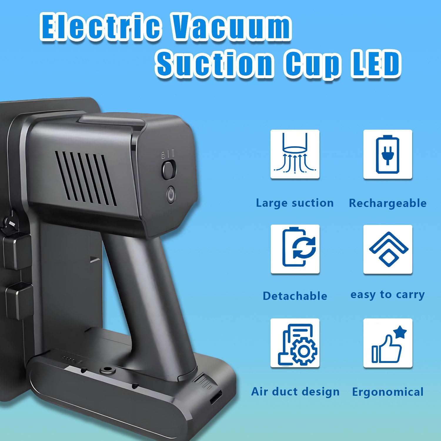 Ventosa eléctrica para Mantenimiento Frontal de Pantallas LED, 350 W, Multifuncional, Recargable, para Pantallas Curvas y baldosas. Batteryversion