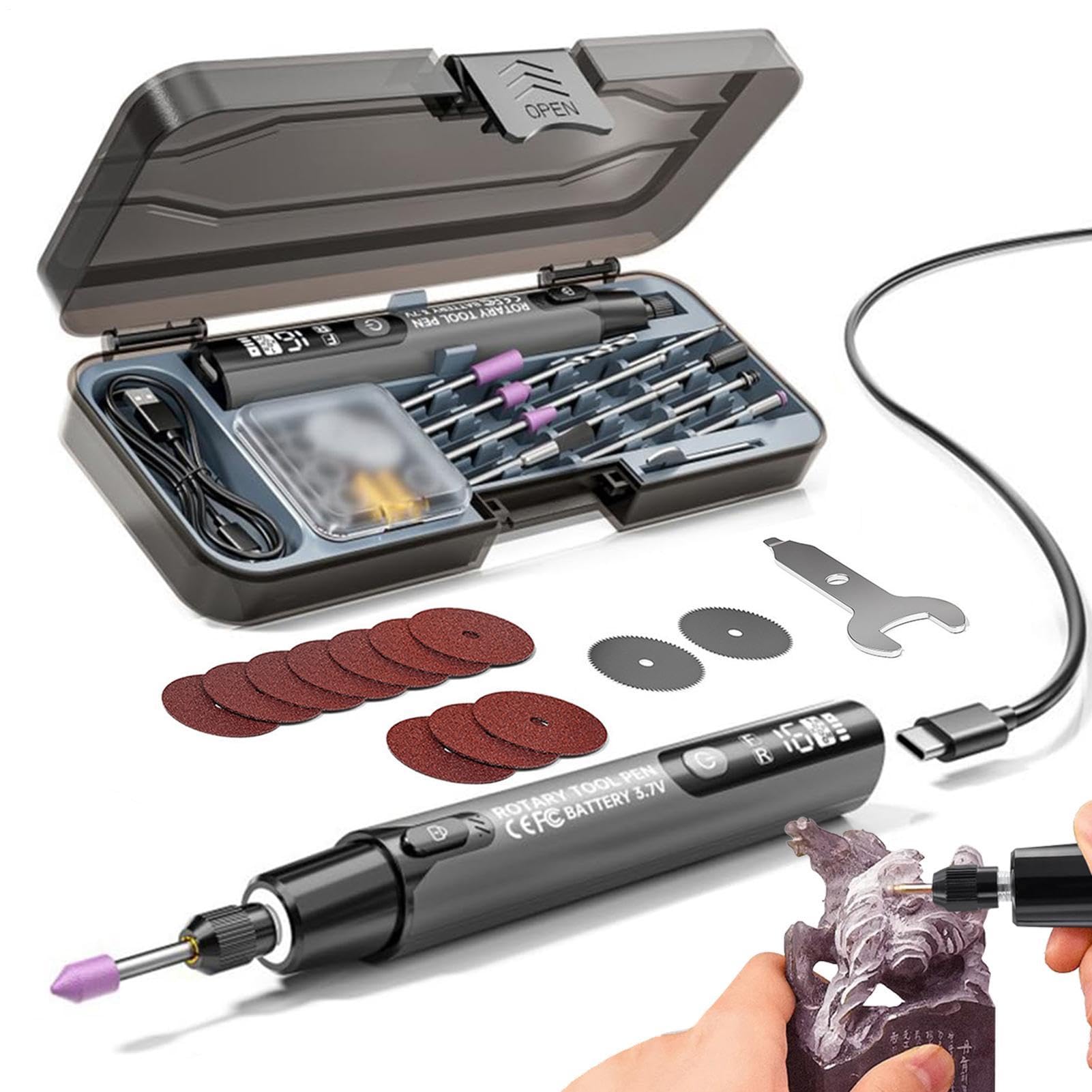 Utensile rotante a 6 velocità, trapano di precisione ricaricabile, per riparazione elettronica, creazione artistica, produzione di gioielli, lavori manuali, ripristino di - per lavori manuali