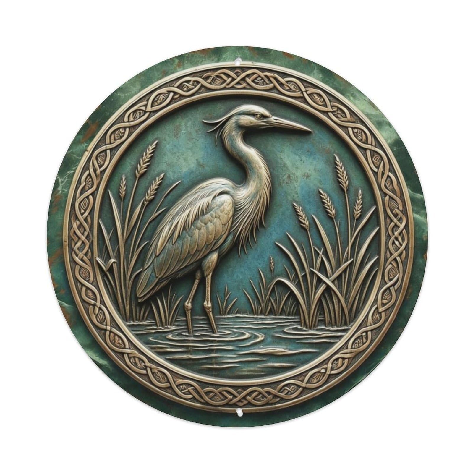 Great Blue Heron Wetlands Nature Metal Tin Sign Plaque