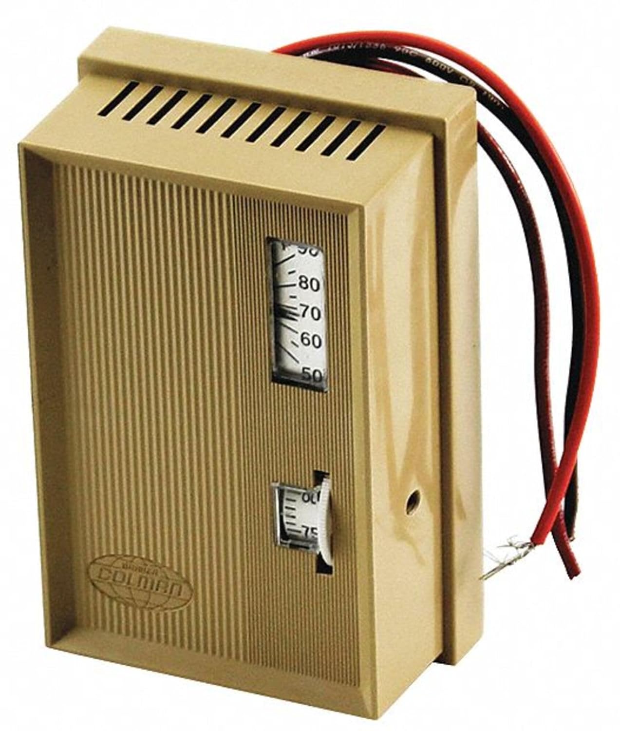 Schneider Electric TC-1101 Two-Position Electric Duplex Room Thermostat, Spdt Snap Action, Plastic Cover, 55 Degree to 85 Degree F Dial Scale, 4-3/8" Height, 2-7/8" Width, 1-5/8" Length