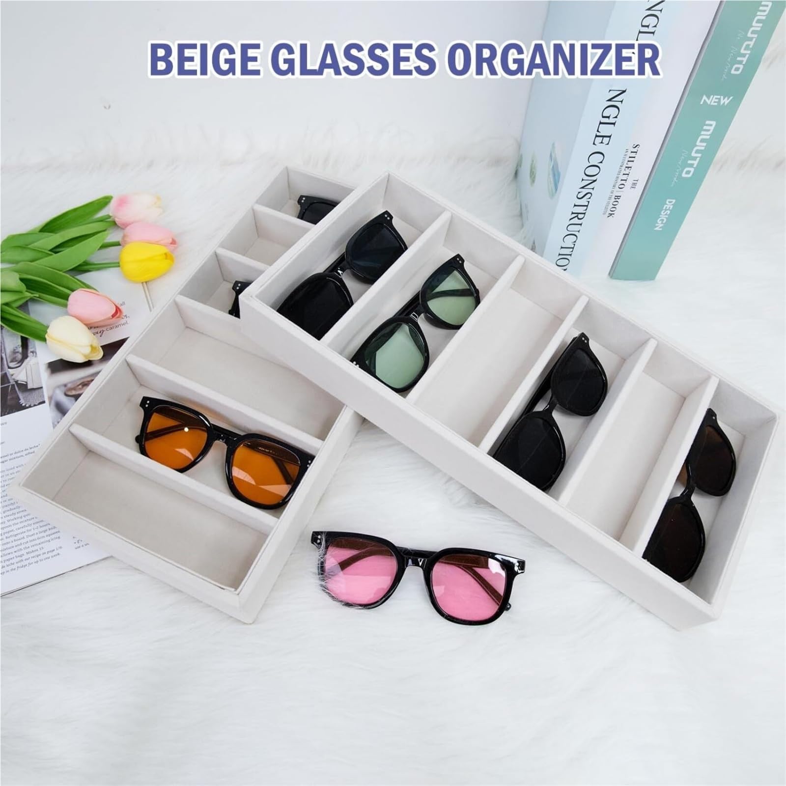 Brillenbox Vielseitig Samt Brillenhalter Tablett Aufbewahrung Brillen Organizer Schublade Display Sonnenbrillen Aufbewahrung