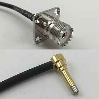 6 inch RG188 UHF Female Flange to MS156 Male Angle Long Pigtail Jumper RF coaxial cable 50ohm Quick USA Shipping
