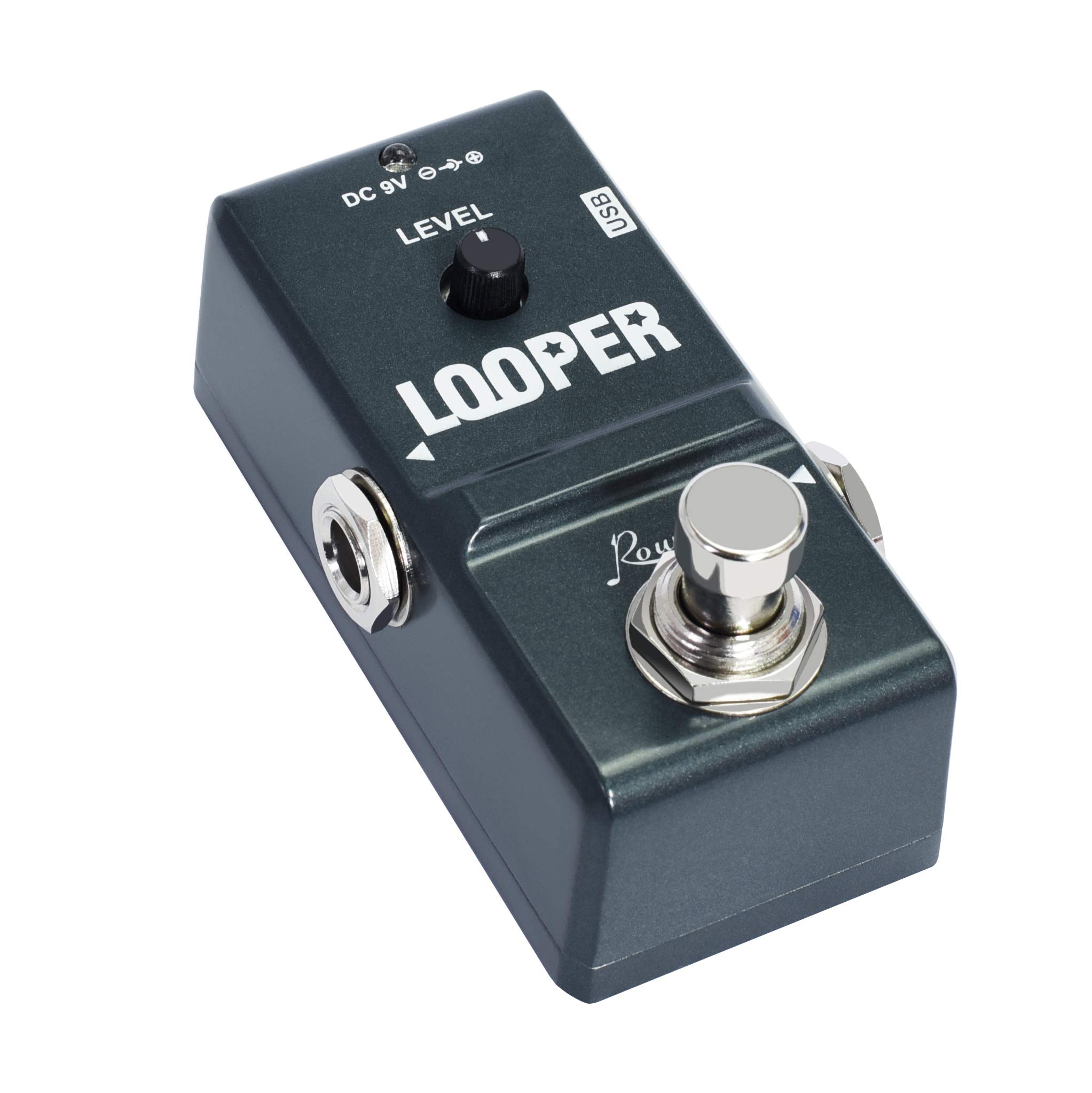 Rowin Tiny Looper LN-332 - Pedale per chitarra, con cavo USB, 10 minuti di registrazione, Loop Station, sovraincisioni Illimitate, per Chitarra Elettrica e Basso