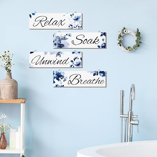 Miniatura 5 de 4 piezas de arte de pared floral de acuarela de hongos para decoración de baño, decoración de pared, para baño, mariposa, flores, pintura, ramo de