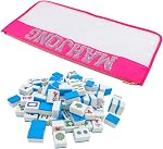 Sac de Mahjong vide, 21.26x9.45 en rack de rangement de Mah Jong américain rose seulement avec zippered et des lettres Portable pratique Mah Jongg Tile Jeux Accessoires pour hommes et femmes (cas seulement)
