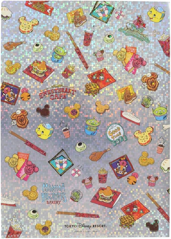 Amazon | ディズニー キラキラ シルバー パークフード柄 クリア