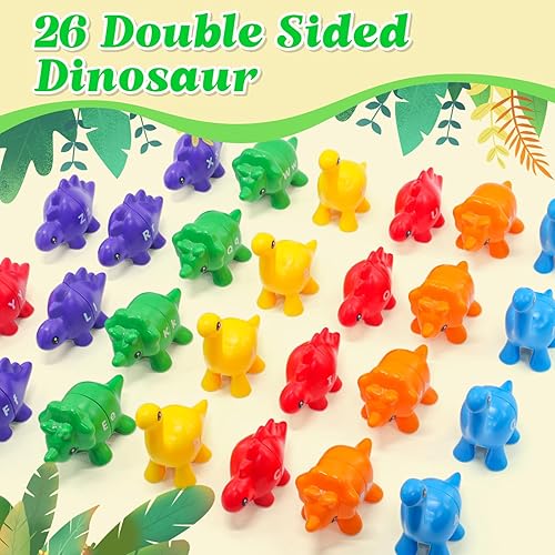 Miniatura 3 de Montessori - Juguetes de aprendizaje para niños pequeños de 1 a 3 años, letras a juego, juguete de motor fino de doble cara, 26 piezas, ABC, juego