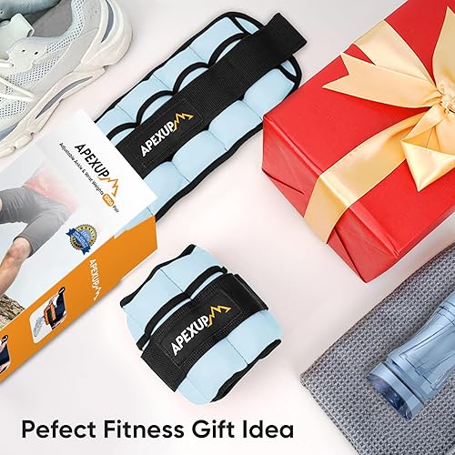Miniatura 6 de APEXUP 10lbsPair Adjustable Ankle Weights for Women and Men, Modularized Leg Weight Straps for Yoga, Walking, Running, Aerobics, Gym
