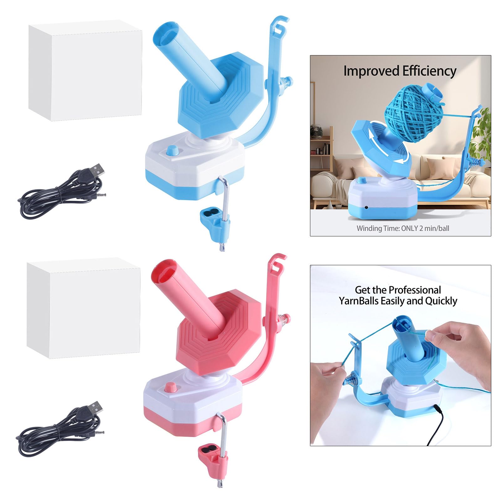 Avvolgitore elettrico per filati di lana, grande capacità per Swifting Fiber String Needlecraft Automatic Knitting