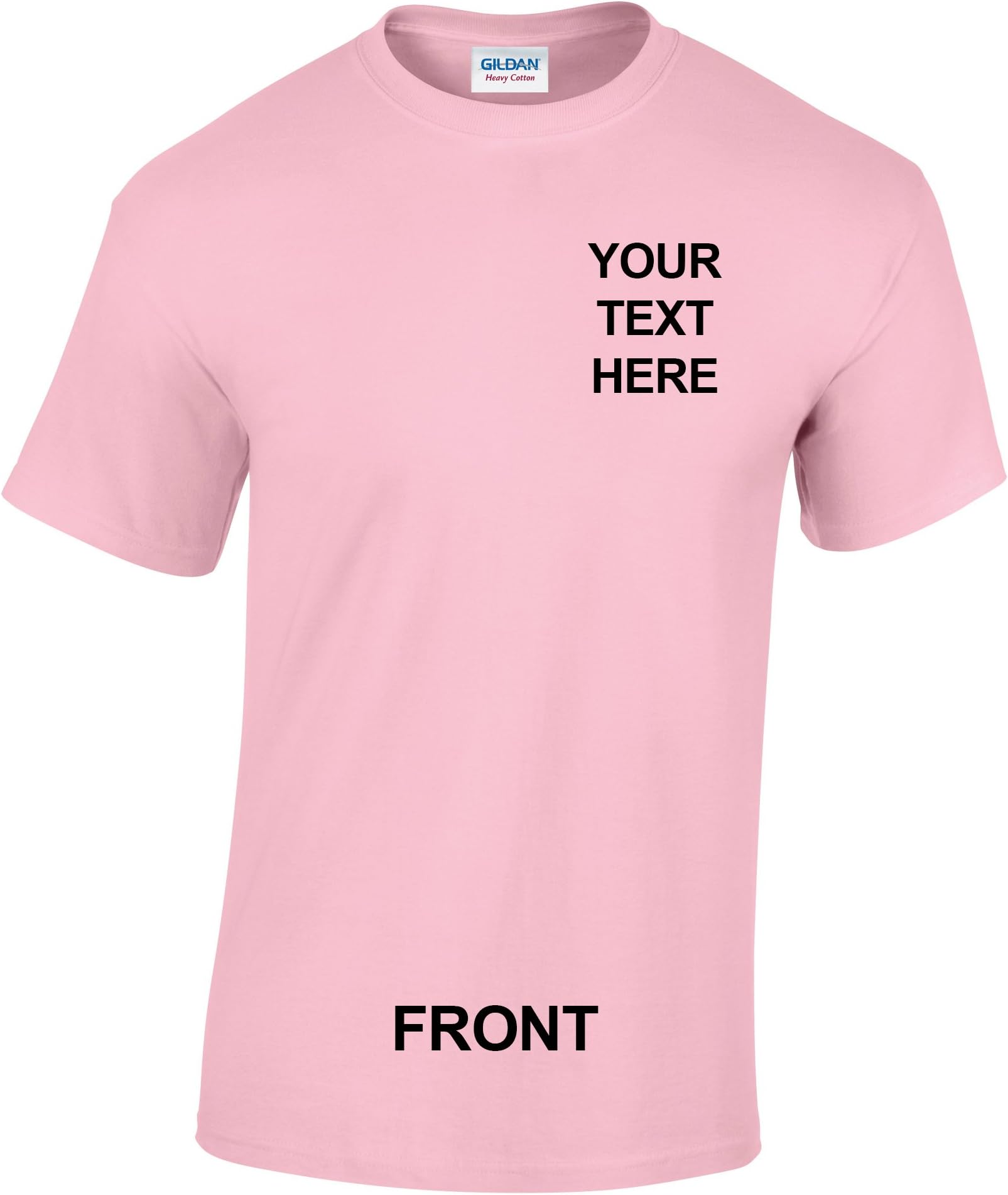 Personalised T-Shirt Tees Front Back Left Chest Workwear Uniforms Stag Do Medium Large XL - Text Only (Medium, Pink Front Chest)