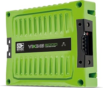 Banda VIK8000.2GREEN Car Amplifier Audio Speaker 2-Ohms Full Range New Viking 8000 Watts Rms LED Indicator Sound Specialization Aluminum Chassis - Green