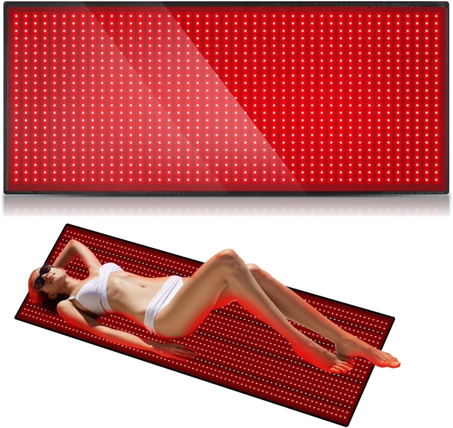 Red Light Therapy Large Mat Blanket 1280pcs LED Beads 660nm 850nm 71x31 Inch Red Infrared for Full Body Parts Relief at Once