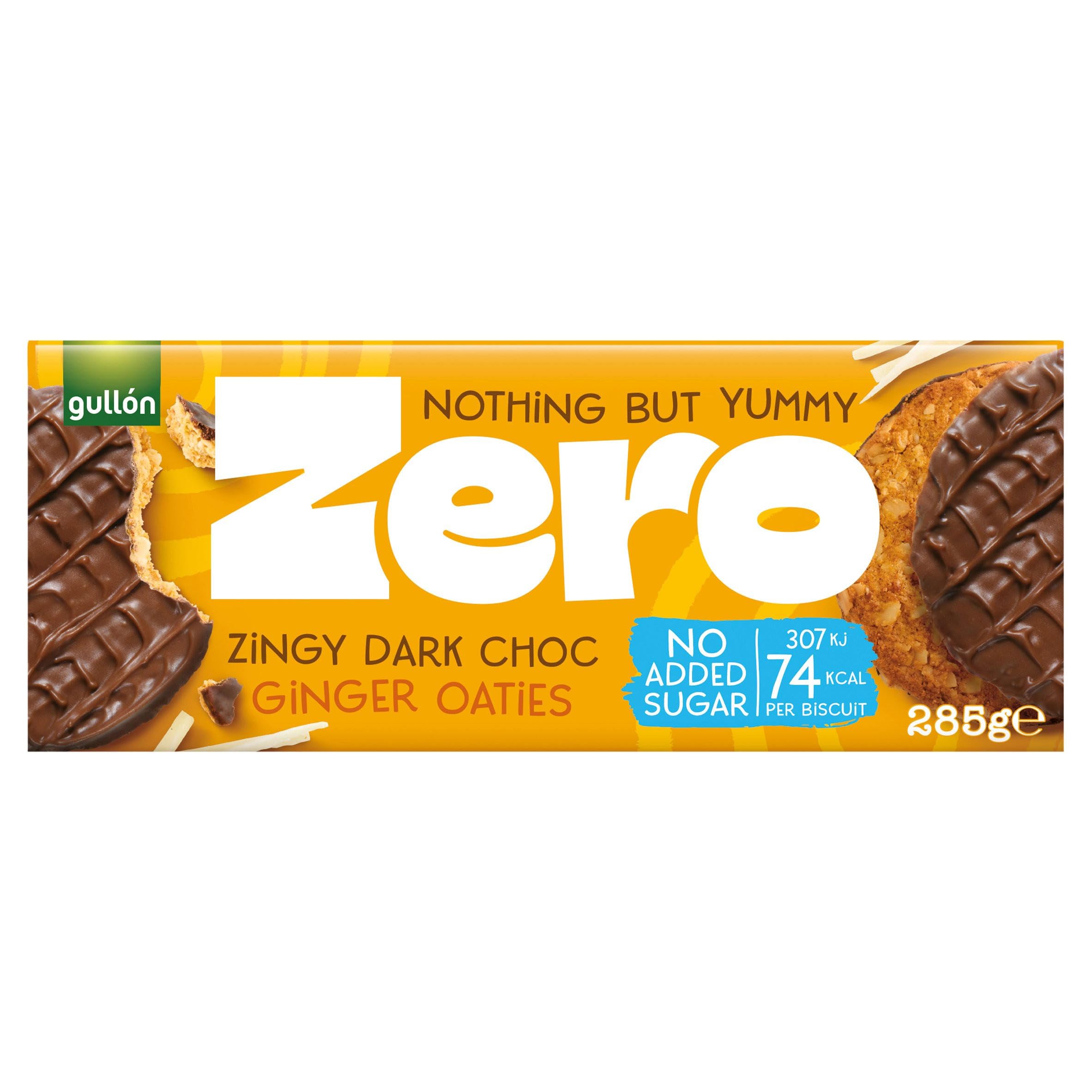 GullonZero No Added Sugar Dark Chocolate Ginger Oaties 285g