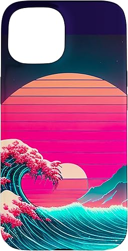 Miniatura 6 de Funda retro para iPhone 12 Mini vaporwave Synthwave Ocean Japanese 80s estilo vintage retro