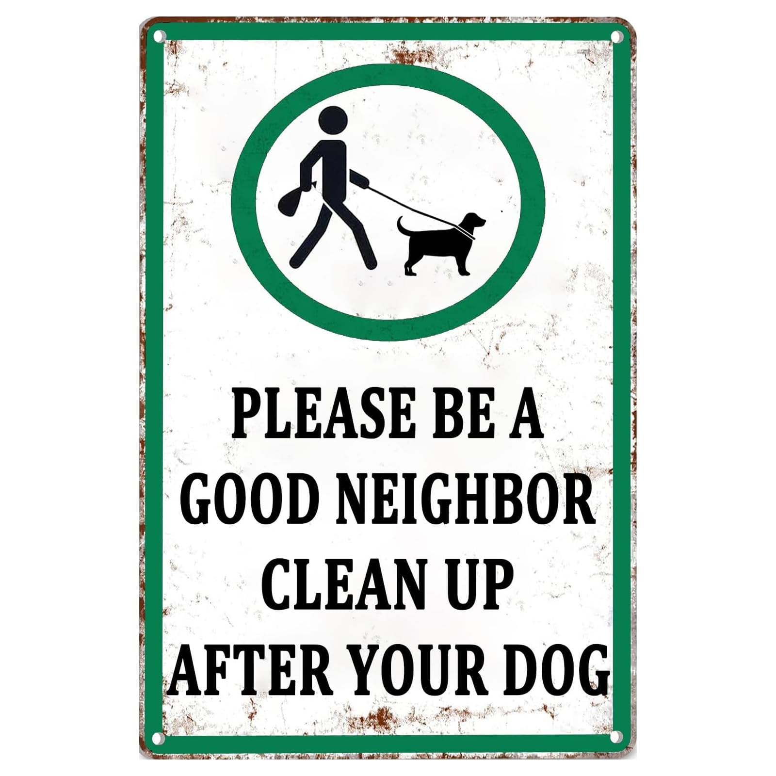 Community Civilized Pet Walking Vintage Metal Sign Neighborhood Public Morality Retro Wall Decor Plaque for Outdoor Area 8x12 Inch
