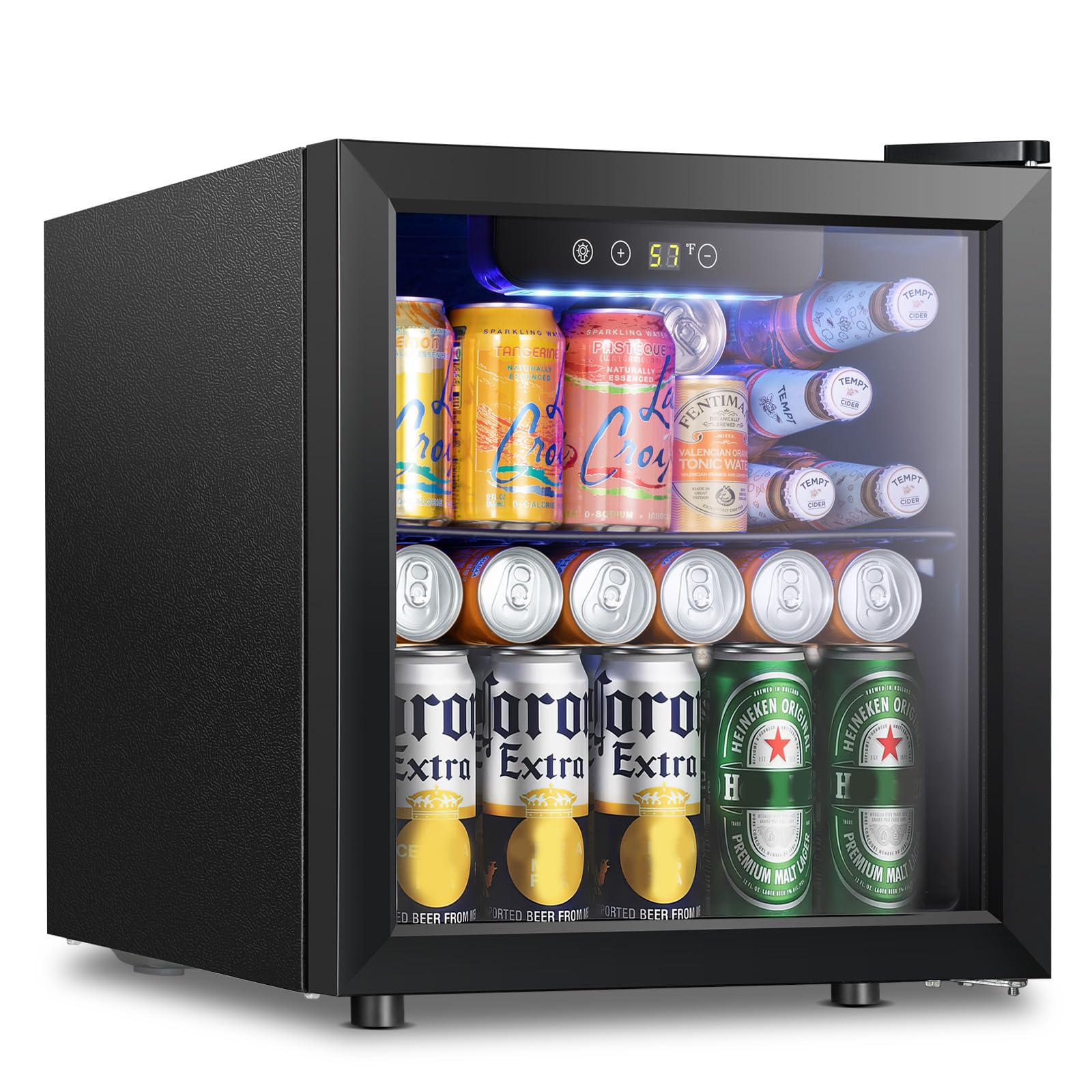 ZAFRO Beverage Refrigerator Cooler 1.3 cu ft Beverage Cooler Black