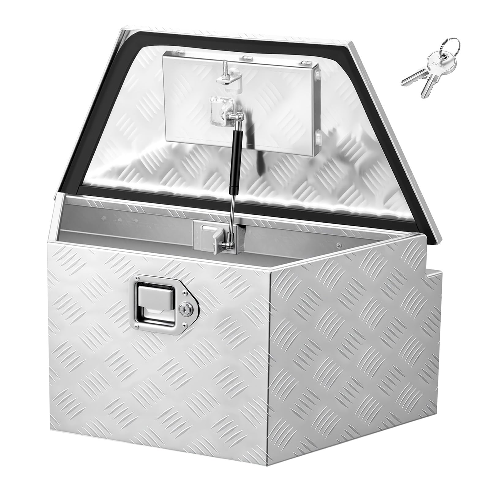 VEVOR Caja de Herramientas para Remolque de Aluminio, 660 x 330 x 305 mm, Caja de Transporte de Alta Resistencia, Gran Capacidad, con Llaves y Cerradura para Camioneta Autocaravana RV SUV Todoterreno
