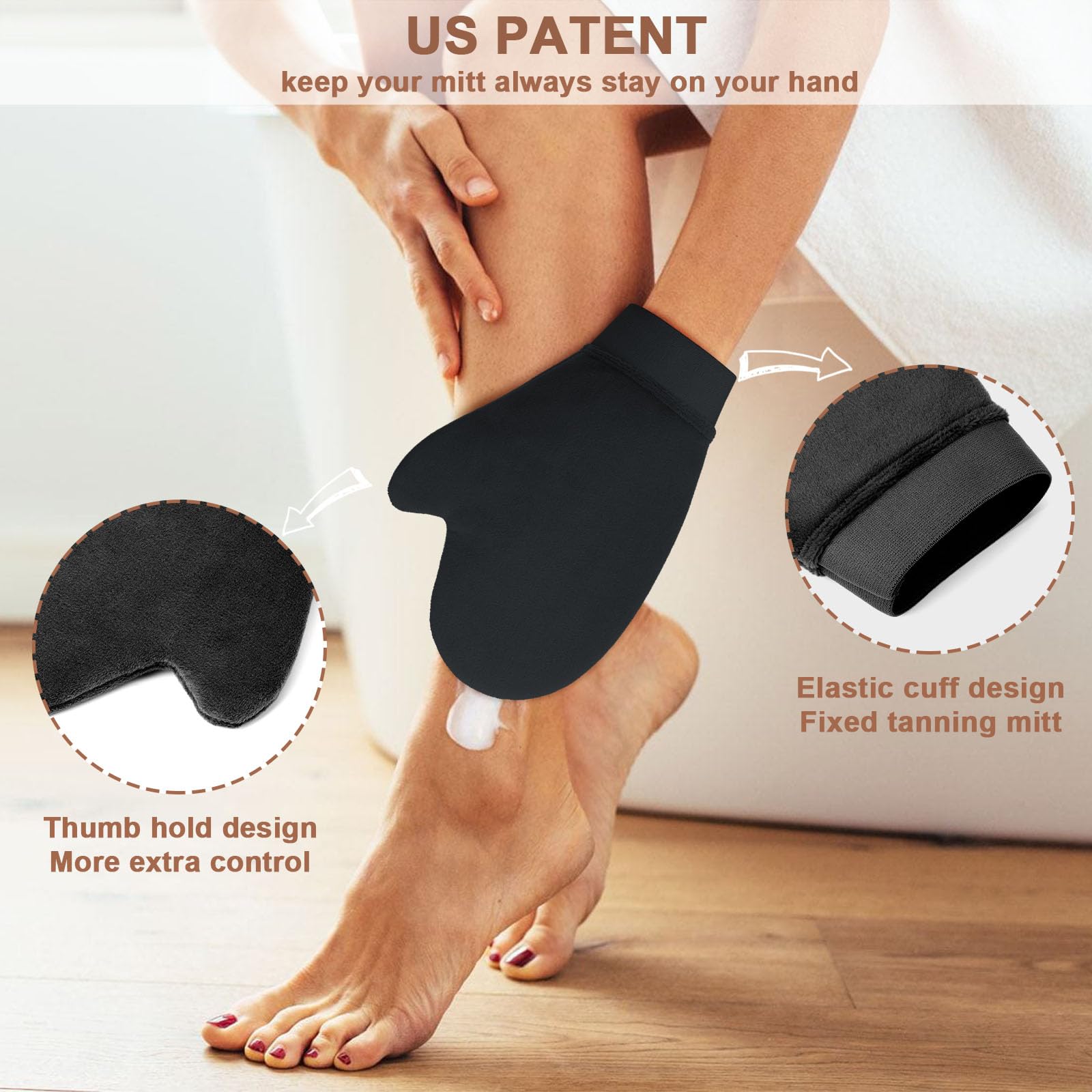 2-in-1 Bräunungshandschuhe, Selbstbräuner-Handschuh, Applikator, Selbstbräuner-Handschuh und Bürste, Bräunungshandschuhe für Selbstbräuner, Applikator-Set, Selbstbräunerpinsel, Selbstbräunungs-Set für