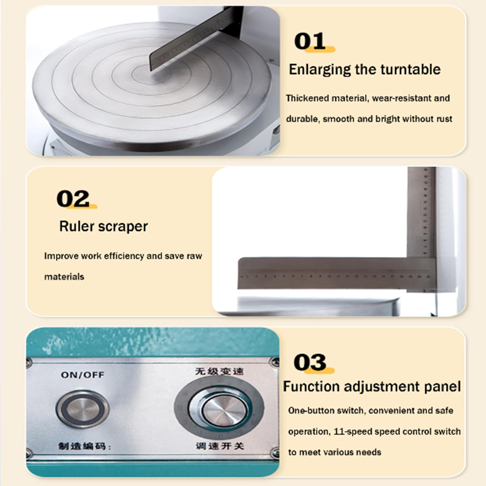 Dxysyldrun Birthday Cake Spreading Machine Small Household Fully Automatic Spreading Cream Spreading Machine Flat Baking Machine for Cake — view 2