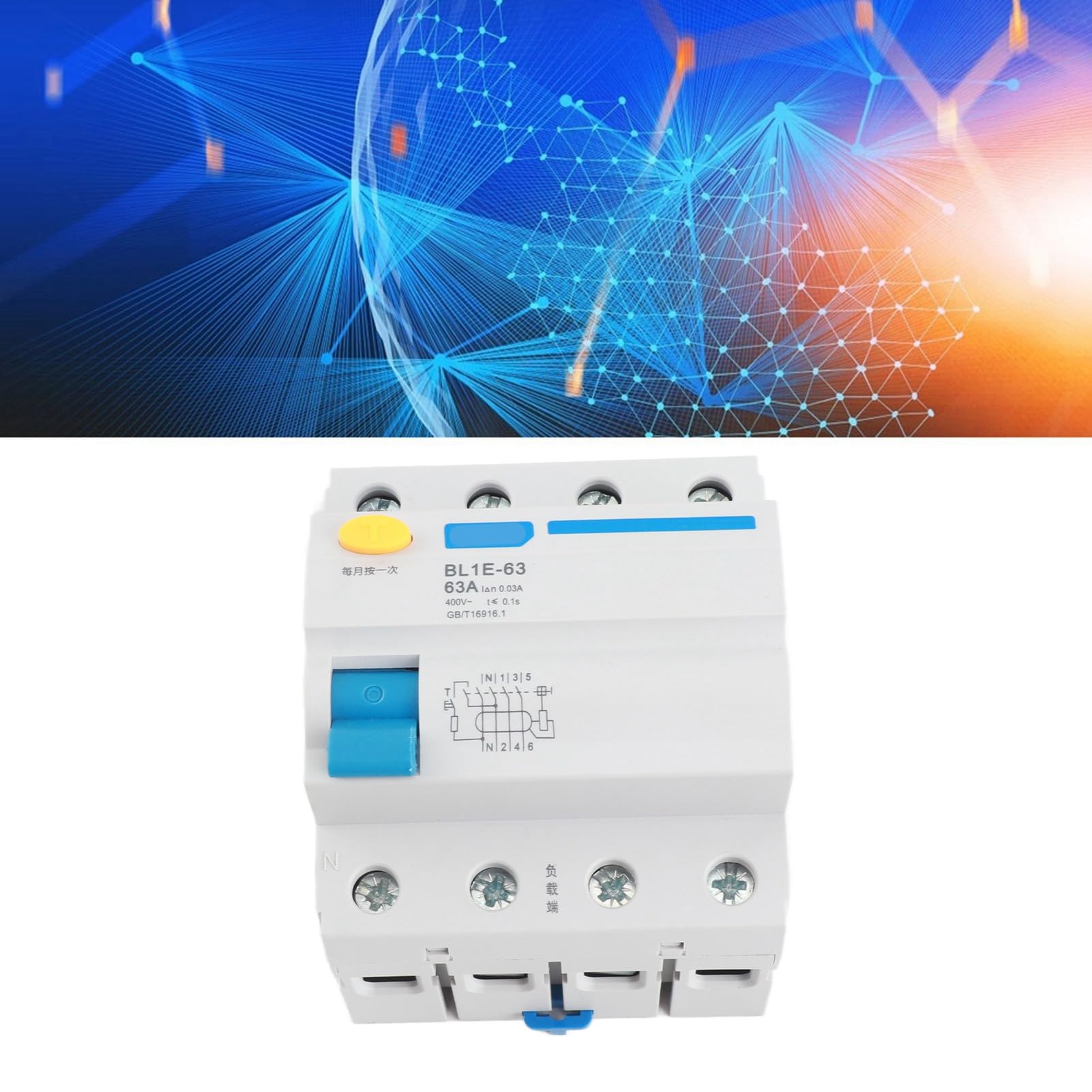 Disjoncteur Différentiel BL1E-63 3P+N 63A - Salvavita C63 Triphasé 230V 30mA