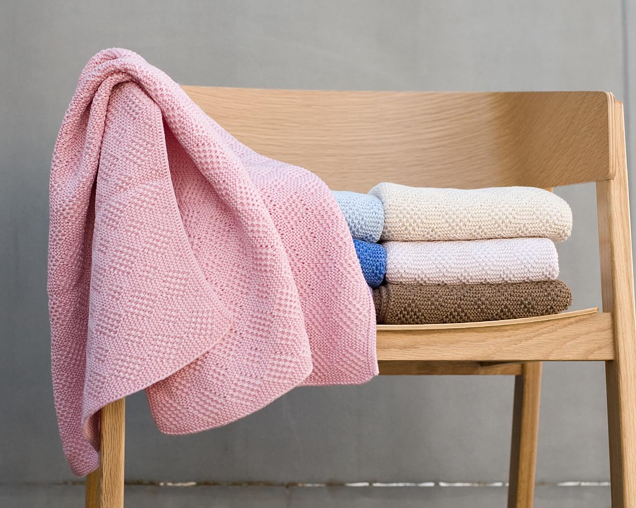 FosterNatur, Coperta per neonati, 100% lana merino superfine, senza mulesing (blush)