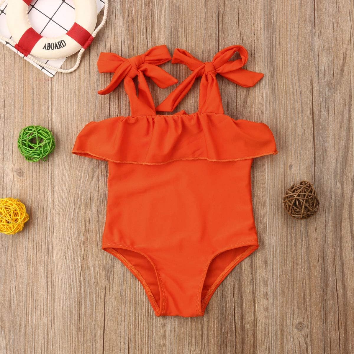 Karuedoo Baby Girl One Piece Swimsuit Off Shoulder Ruffled Flounce Bathing Suit Swimwear Beach Bikini: Clothing, Shoes & Jewelry